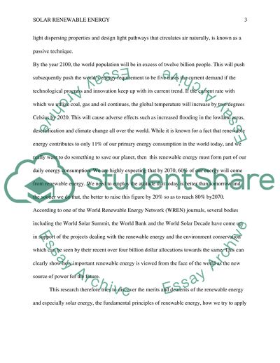 Solar renewable energy