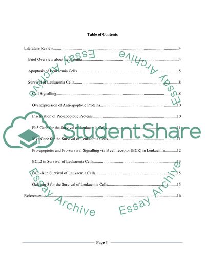 Mechanisms of Survival and Apoptosis of Leukaemia Cells