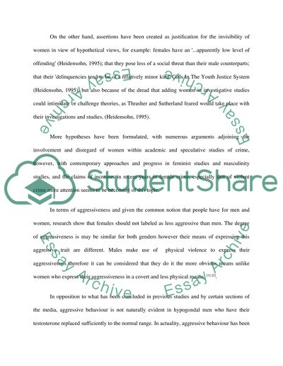 Why Do Women Commit Far Fewer Crimes than Men