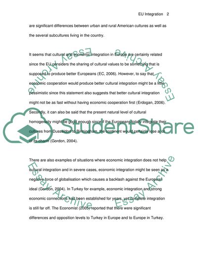 European economic integration results in European cultural integration. Discuss