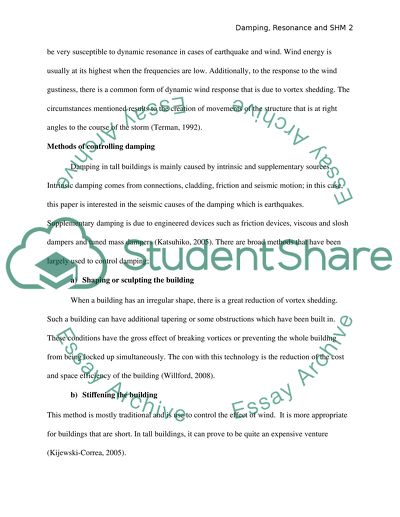 Simple Harmonic Motion and Damped Resonance in Buildings