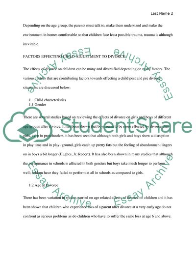 The effict of divorce on children