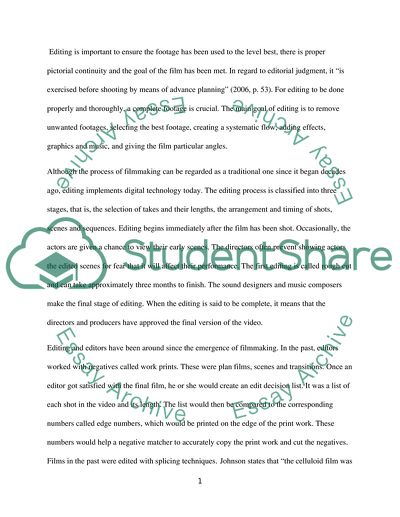 All Shooting Is For Editing