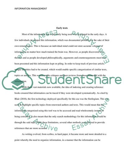Evolution of Information Management