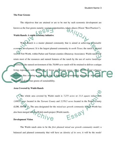 Local Economic Development Project Case of Walsh Ranch