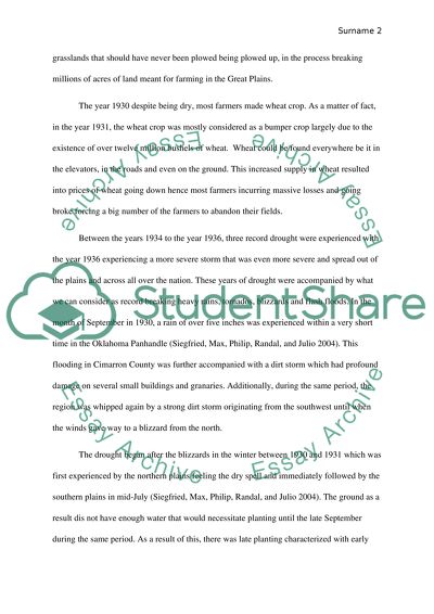 The dust bowl of the 1930s