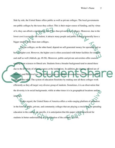 Classification of Colleges