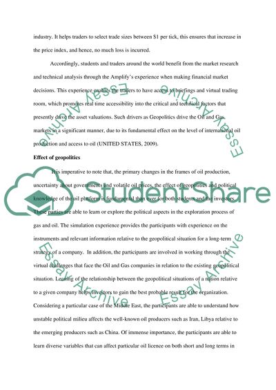 Report/Diary from Simulation Experience