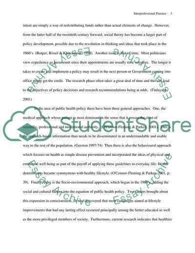 The Interprofessional Practice and the Health Care System