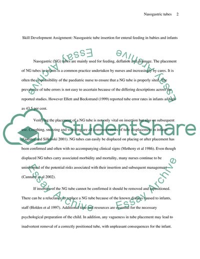 Nasogastric Tube Insertion for Eternal Feeding in Babies and Infants