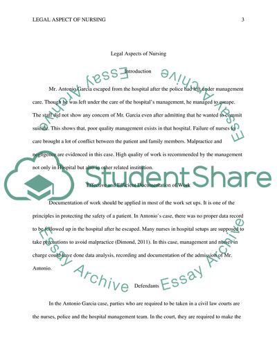 Legal Aspects of Nursing and Health Care