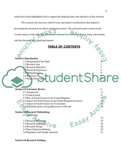 An Evaluation of the Economy of the United Kingdom Based On the Consequences ofthe Credit Crunch