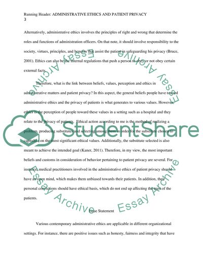 Adminstrative Ethics and Patient Privacy