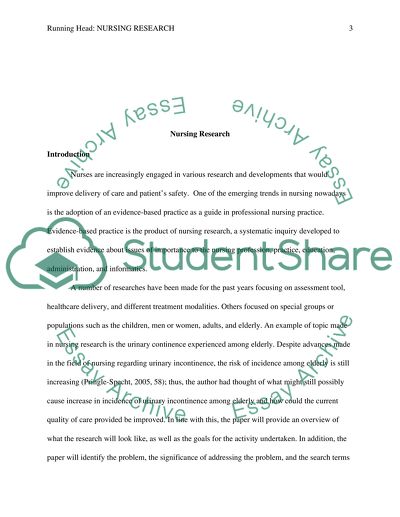 Evidence-Based Practice of Nursing Research