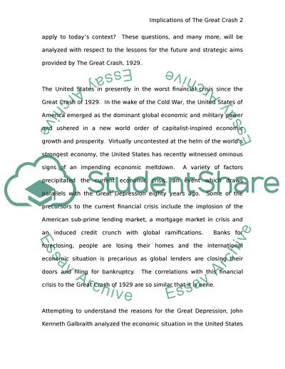 Analysis of The Great Crash by John Kenneth Galbraith