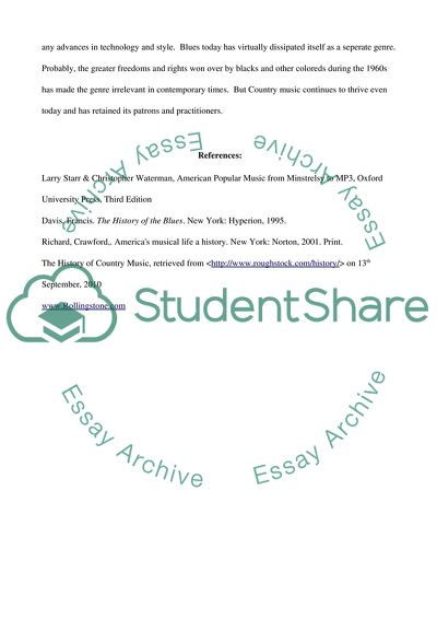 Roots of Blues and Country Music: