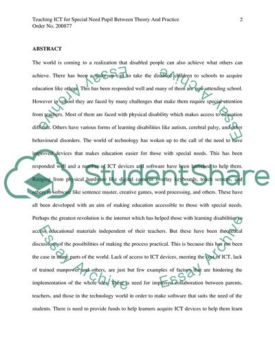 Teaching ICT for Special Need Pupil between Theory and Practice
