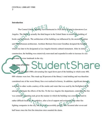 Central Library Fire in Los Angeles