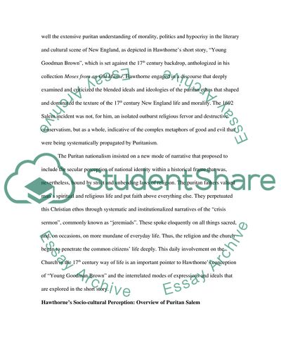 A Puritan and Social Contextualization of Hawthornes Young Goodman Brown