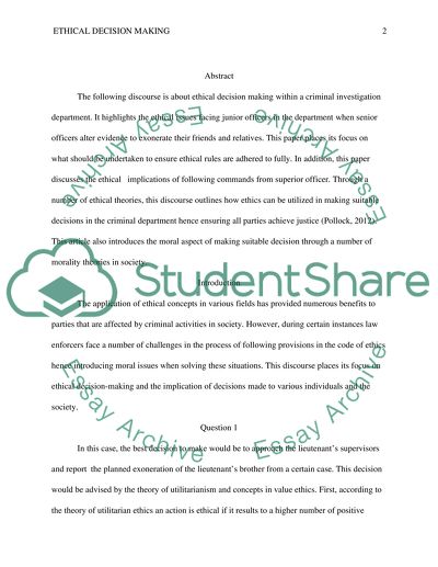 Ethical Decision Making