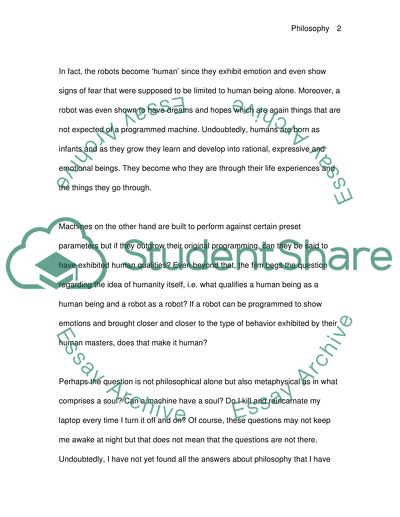 Self-Awareness Exhibited by an Entity