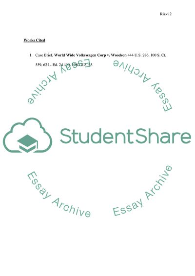 World-Wide Volkswagen Corp. v. Woodson