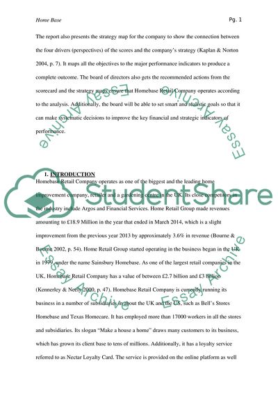 Analysis of Homebase Retail Companys Performance for the year 2014