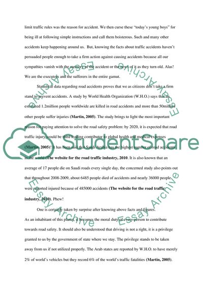 Road Traffic Accidents in Saudi Arabia