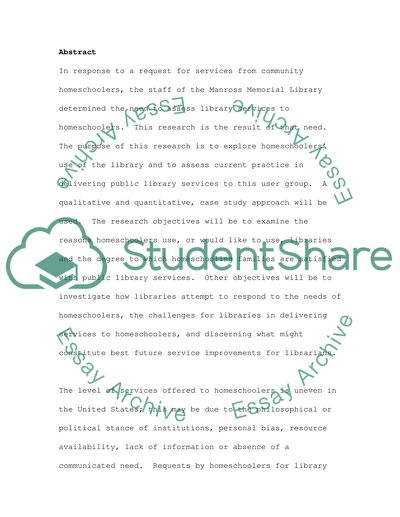 LAssessing Public Library Services to Homeschoolers