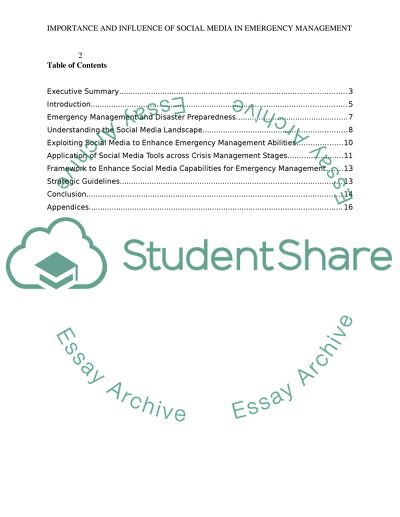 Influence of Social Media in Emergency Management