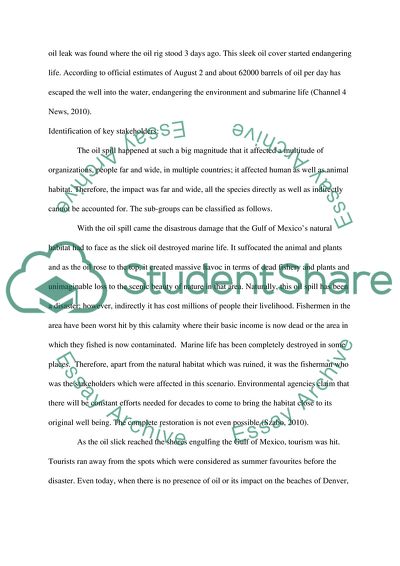 The Effects of the Oil Spill in the Gulf of Mexico