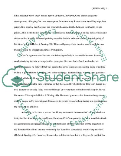 The Consequences of Socrates Conducts on Crito