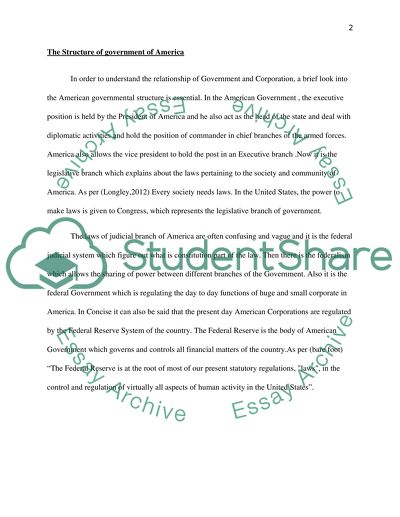 The Relationship between the Government and Corporations