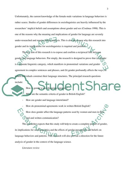 The Structure of English: Pronominal Gender and Implications for Sociolinguistics