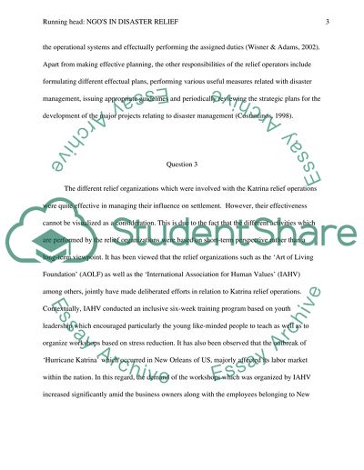 NGOs in Disaster Relief