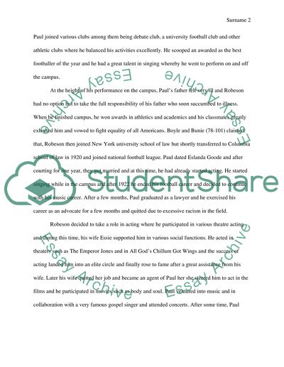 Research Paper on Paul Robeson