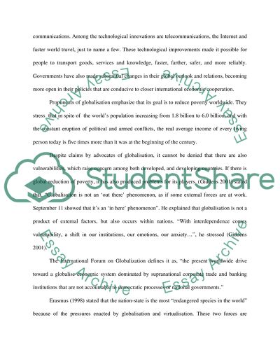 Globalisation: Transforming the Nation-State