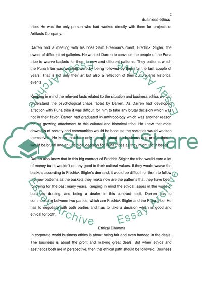 Kantian Concept in Business Ethics and Darrens Dilemma