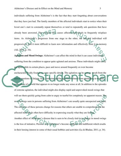 Alzheimers Disease and its Effect on the Mind and Memory