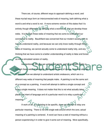 Baudrillard on Image or Illusion