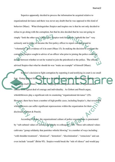 Frank Serpico: Resisting Organizational Deviance