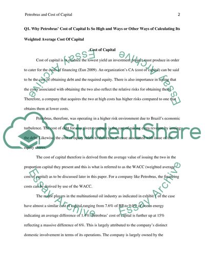 Petrobras and cost of capital