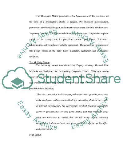 Structuring Corporate Plea and Settlement Agreements