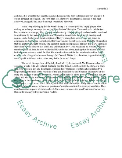 The Main Ideas of Kate Chopin, Leslie Norris, and Robert Louis Stevensons Novels