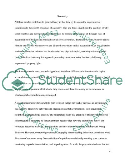 Institutional Dimension of Growth Theories and the Resulting Policy Implications