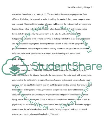 Social Work Policy Change