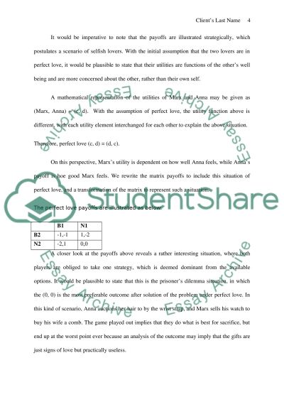 Essay game theory