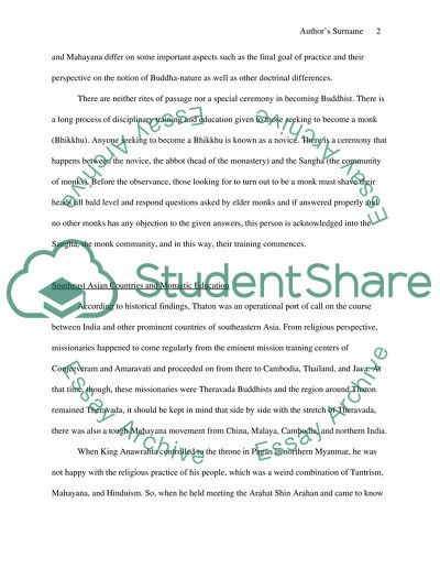 Monastic Buddhism in South East Asia