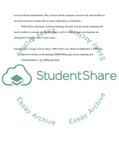 Googles Cloud and Its Impact on Companies