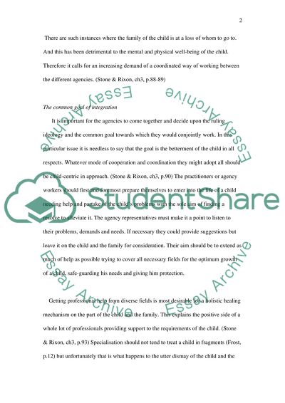 Aims, Impact and Outcome of Integrated Ways of Working in Childrens Services